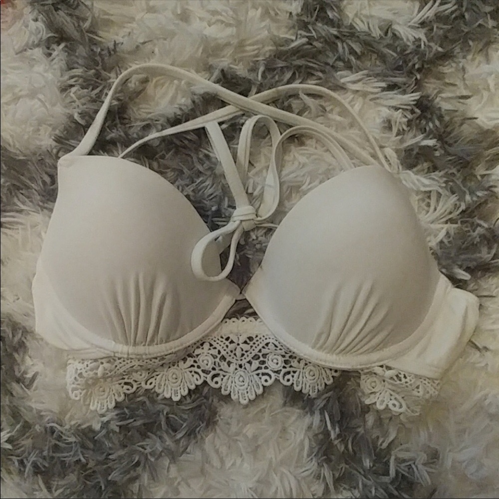 White push-up bikini top